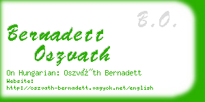 bernadett oszvath business card